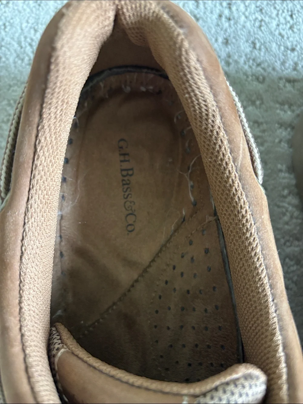 G.H. Bass & Co. Tan Brown Leather Men’s Boat Shoes Size 12